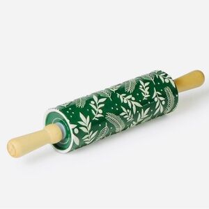Target Bullseye Playground Green & White Leaves Patterned Ceramic Rolling Pin